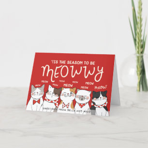 Cartes Pour Fêtes Annuelles Saison pour être Meowwy Salutation de vacances a