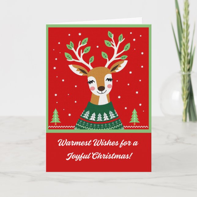 Cartes Pour Fêtes Annuelles Saison Reindee (Devant)