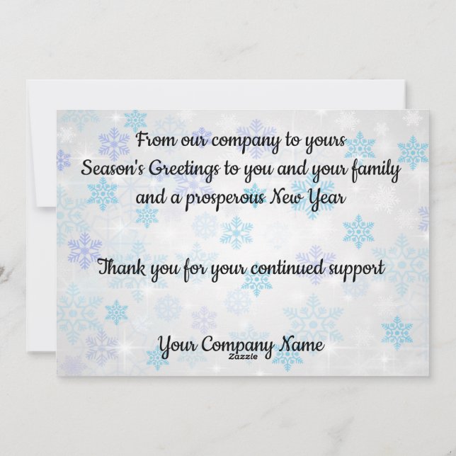 Cartes Pour Fêtes Annuelles Saison Salutations non religieux Noël affaires (Dos)