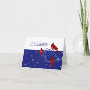 Cartes Pour Fêtes Annuelles Saison's Greetings. Noël des cardinaux rouges