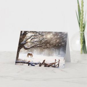 Cartes Pour Fêtes Annuelles Saisons Salutation Pays Cheval dans Cardinaux de N