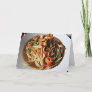 Cartes Pour Fêtes Annuelles Salade de Papaya épicée Ayutthaya [Som Tam] avec C