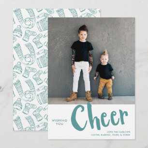 Cartes Pour Fêtes Annuelles Saler Sweat Motif photo de Noël Turquoise