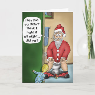 Cartes Pour Fêtes Annuelles Salle de toilettes père Noël
