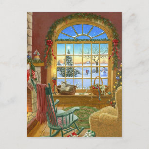 Cartes Pour Fêtes Annuelles Salon de Noël cosy