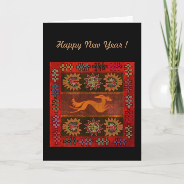 Cartes Pour Fêtes Annuelles Saluki Pazyryk (Devant)