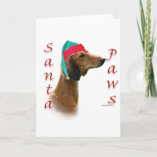 Cartes Pour Fêtes Annuelles Saluki Père Noël Paws