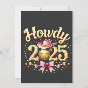 Cartes Pour Fêtes Annuelles Salut 2025 Nouvel An Cowboy Western