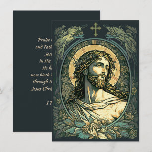 Cartes Pour Fêtes Annuelles Salut est Risen ! Art Nouveau Jésus Peinture Pâque