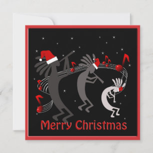 Cartes Pour Fêtes Annuelles Salutation Appartement de Noël Kokopelli