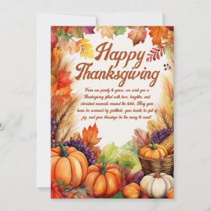 Cartes Pour Fêtes Annuelles Salutation bon thanksgiving