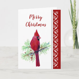 Cartes Pour Fêtes Annuelles Salutation cardinale rouge d'écriture sainte