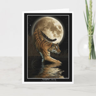 Cartes Pour Fêtes Annuelles Salutation-carte de TIGRE et de lune de Bengale