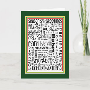 Cartes Pour Fêtes Annuelles Salutation d'art de mot d'amusement de saison des