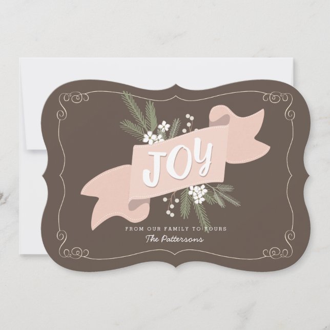 Cartes Pour Fêtes Annuelles Salutation de bannière de vacances de joie de Noël (Devant)