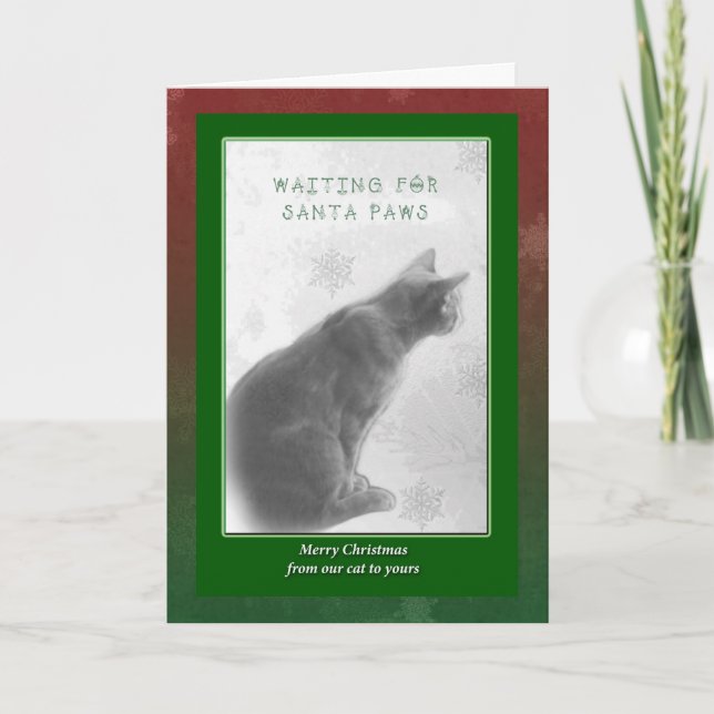 Cartes Pour Fêtes Annuelles Salutation de Joyeux Noël - Kitty attentif - Père (Devant)