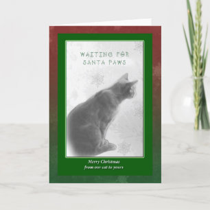 Cartes Pour Fêtes Annuelles Salutation de Joyeux Noël - Kitty attentif - Père