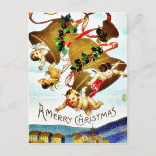 Cartes Pour Fêtes Annuelles Salutation de Noël avec deux anges serrés