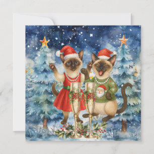 Cartes Pour Fêtes Annuelles Salutation de Noël de chat pour les amoureux de le