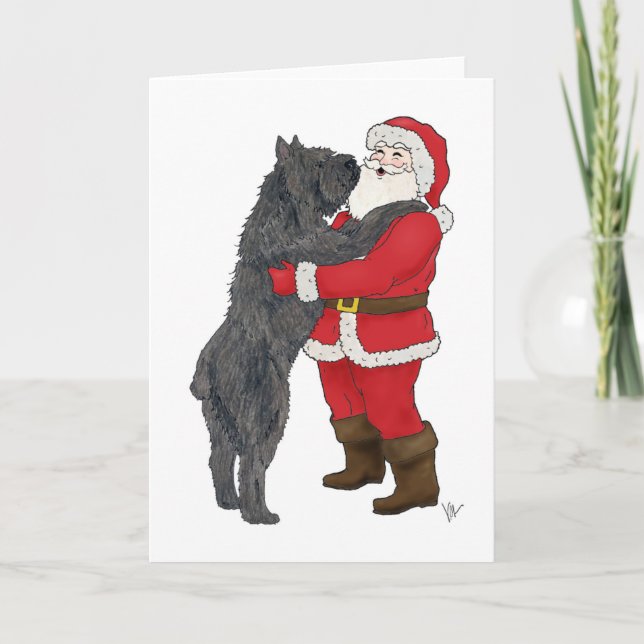 Cartes Pour Fêtes Annuelles Salutation de Noël de DES Flandres de Bouvier (Devant)
