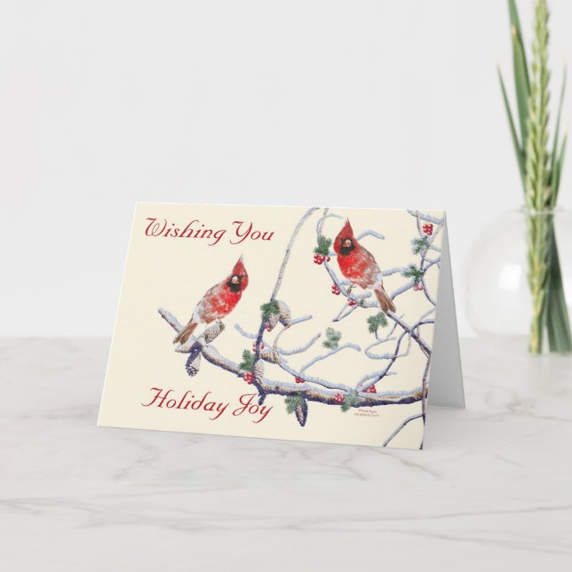 Cartes Pour Fêtes Annuelles Salutation de Noël du Cardinal (Devant)