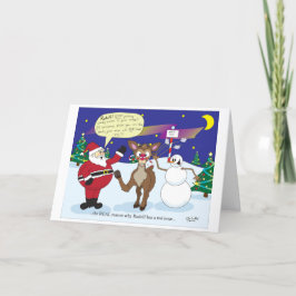 Cartes Pour Fêtes Annuelles Salutation de Noël du nez de Rudolf