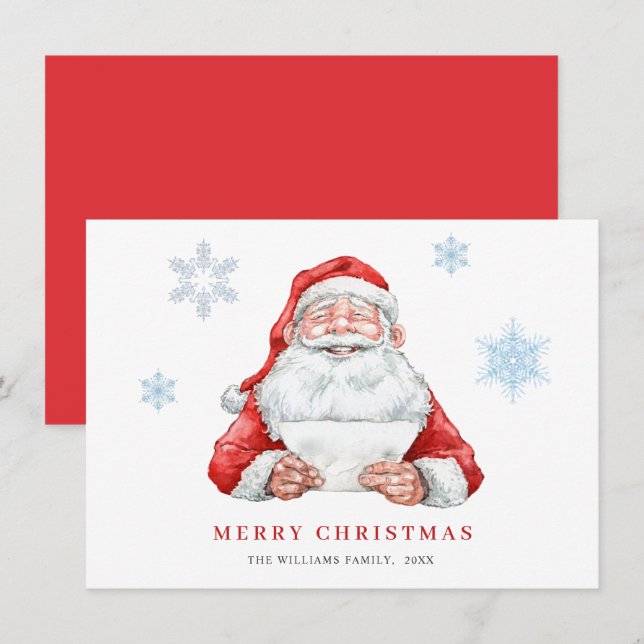 Cartes Pour Fêtes Annuelles Salutation de Noël du Père Noël drôle (Devant / Derrière)
