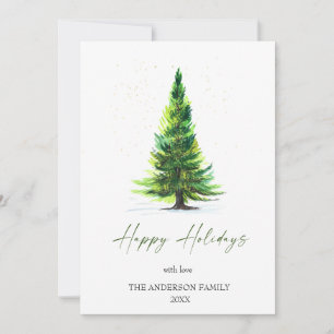 Cartes Pour Fêtes Annuelles Salutation de Noël minimaliste Élégante Arbre à Pi