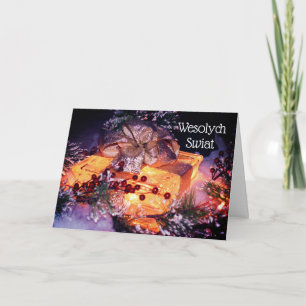Cartes Pour Fêtes Annuelles Salutation de Noël polonais Élégant cadeau avec la