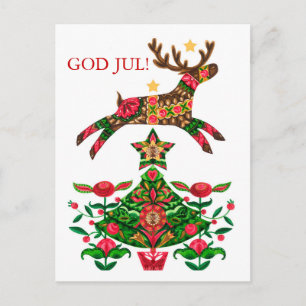 Cartes Pour Fêtes Annuelles Salutation de Noël scandinave avec texte personnal
