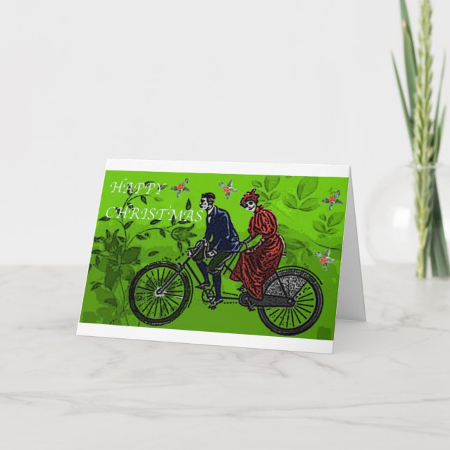 Cartes Pour Fêtes Annuelles Salutation de Noël Tandem (Devant)