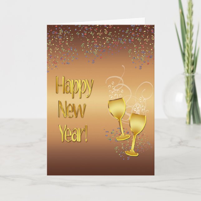 Cartes Pour Fêtes Annuelles Salutation de nouvelle année (Devant)