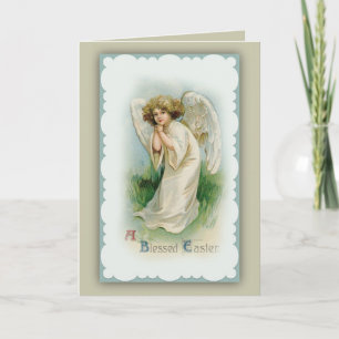 Cartes Pour Fêtes Annuelles Salutation de Pâques Angel vintage