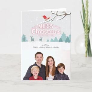 Cartes Pour Fêtes Annuelles Salutation de photo de nouvelle année de Noël du