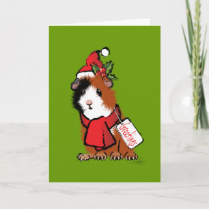 Cartes Pour Fêtes Annuelles Salutation de porc de la Guinée de Noël