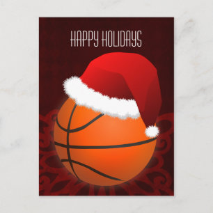 Cartes Pour Fêtes Annuelles salutation de vacances de joueur de basket