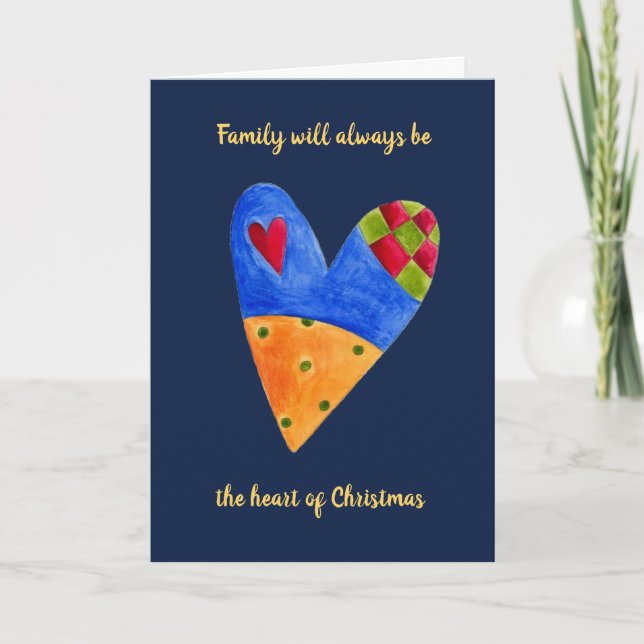 Cartes Pour Fêtes Annuelles Salutation de vacances de Noël d'amour de famille (Devant)