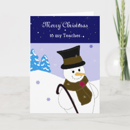 Cartes Pour Fêtes Annuelles Salutation des enseignants de Jolly Snowman