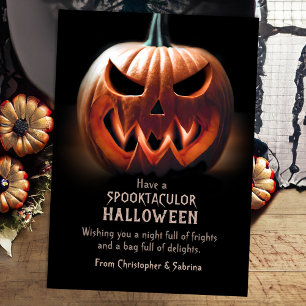Cartes Pour Fêtes Annuelles Salutation du Citrouille éffrayant Halloween