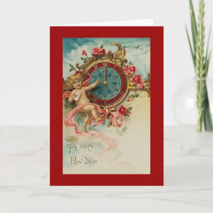 Cartes Pour Fêtes Annuelles Salutation du Nouvel An vintage