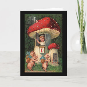 Cartes Pour Fêtes Annuelles Salutation du Nouvel An Vintage