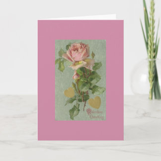 Cartes Pour Fêtes Annuelles Salutation du Rose vintage Valentine (Vierge)