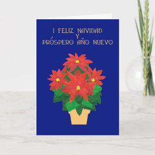 Cartes Pour Fêtes Annuelles Salutation espagnole de poinsettias rouges