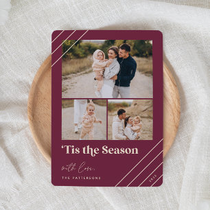 Cartes Pour Fêtes Annuelles Salutation festive   Tis Season 3 Photo Holiday