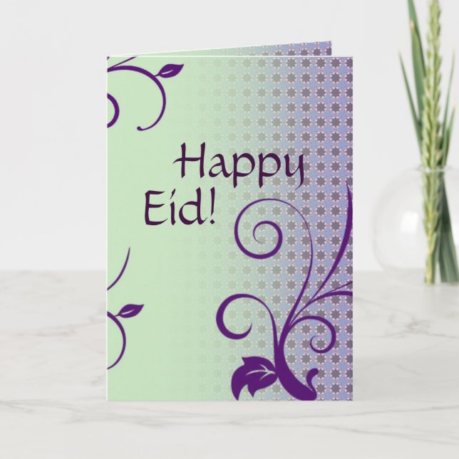 Cartes Pour Fêtes Annuelles Salutation islamique d'Eid Mubarak (Devant)