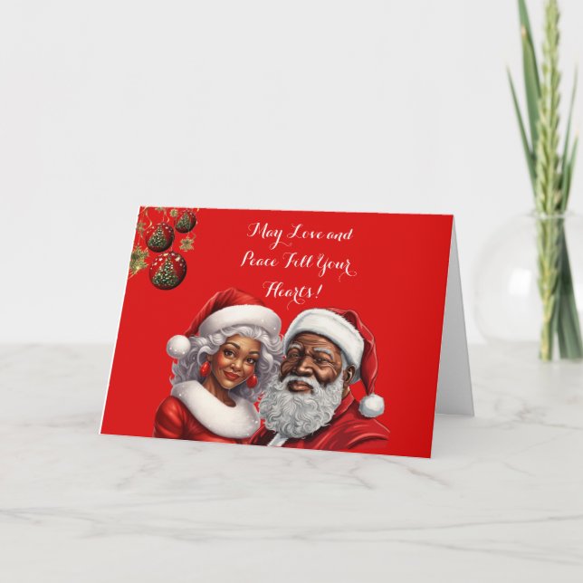Cartes Pour Fêtes Annuelles Salutation "Joyeuses Fêtes" - afro-américaine (Devant)