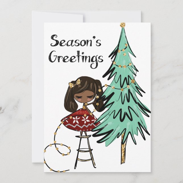 Cartes Pour Fêtes Annuelles Salutation la petite de la saison douce (Devant)