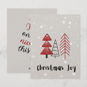 Cartes Pour Fêtes Annuelles Salutation minimaliste de Noël beige et rouge