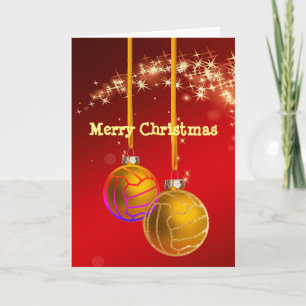 Cartes Pour Fêtes Annuelles Salutation orientée de Noël de boule de net-ball