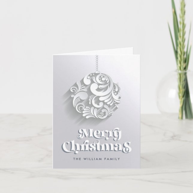 Cartes Pour Fêtes Annuelles Salutation ornementale moderne de Noël (Devant)